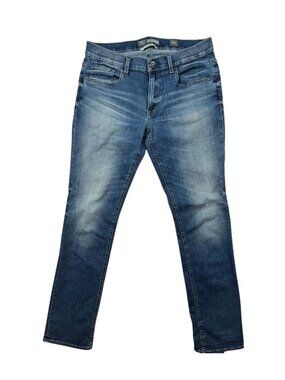 BKE The Buckle Mason Taper Fit Distressed Medium Wash Blue Jeans Men's 34L 34x32